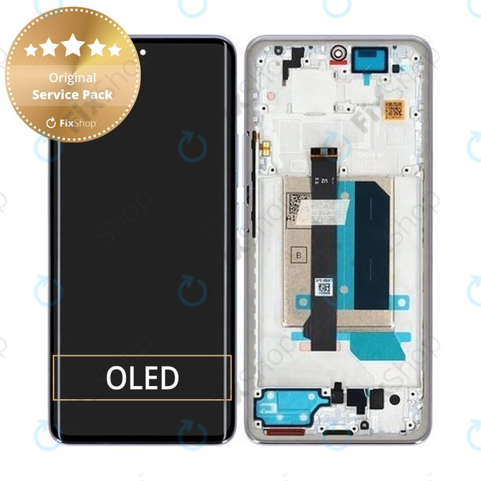 Wyświetlacz do Xiaomi Redmi Note 14 Pro+ 5G, Ekran dotykowy z ramką, Lavender Purple, 5600180O16U00, Genuine Service Pack