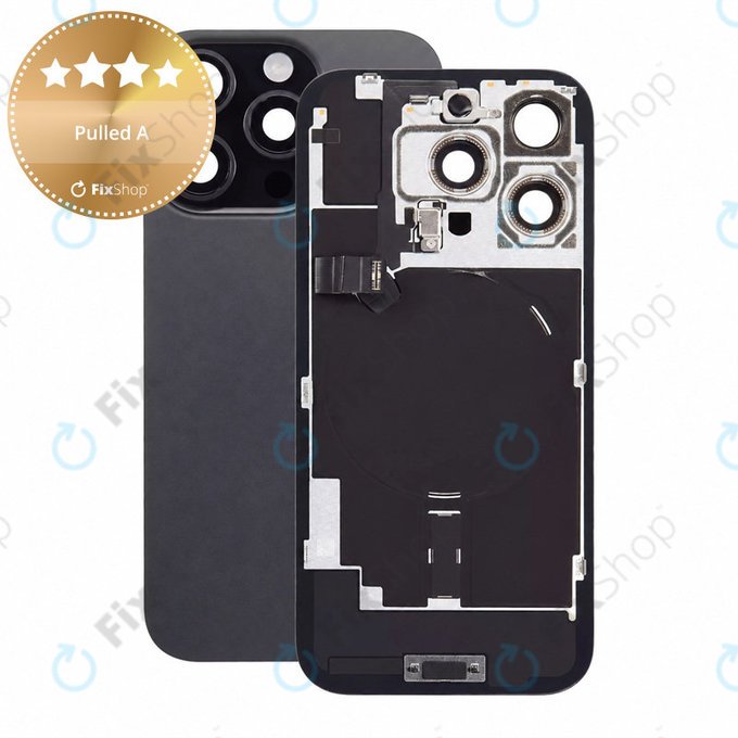 Szkło tylnej obudowy do iPhone 16 Pro, Black Titanium, Pulled A