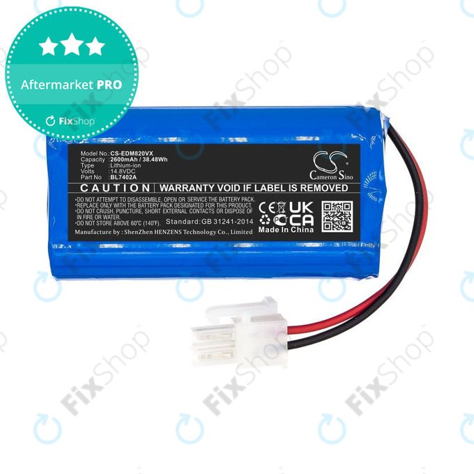 Bateria do Ecovacs Deebot M82, Tesla RoboStar T50, T60, T80 Pro, 2600mAh, Li-Ion, 14.8V, BL7402A, HQ