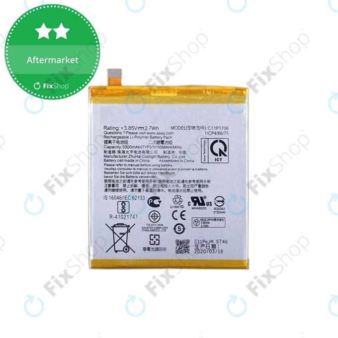 Bateria do Asus Zenfone 5 ZE620KL, 5z ZS620KL, C11P1708, 3300mAh