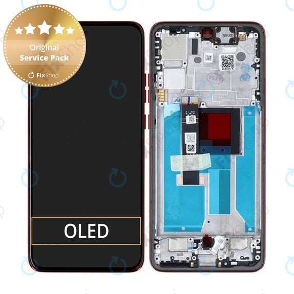 Wyświetlacz do Motorola Edge 50 Neo, Ekran dotykowy z ramką, Poinciana, 5D68C28684, Genuine Service Pack