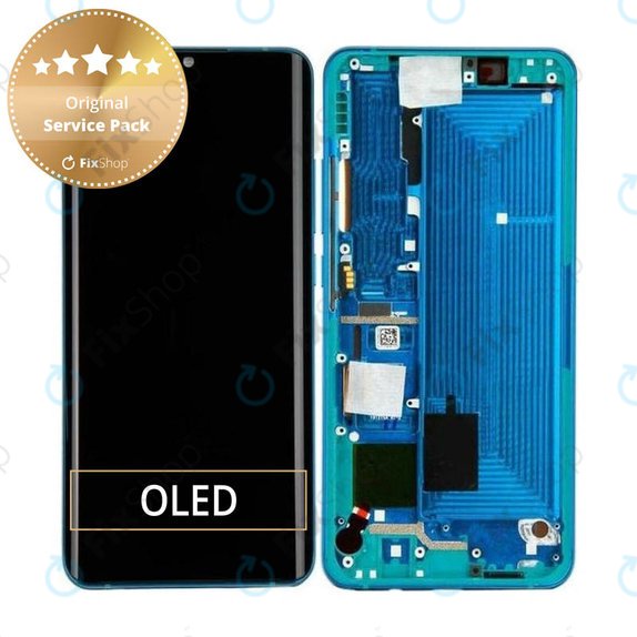 Wyświetlacz do Xiaomi Mi Note 10, Mi Note 10 Pro, Ekran dotykowy z ramką, 56000100F400, Aurora Green, Genuine Service Pack