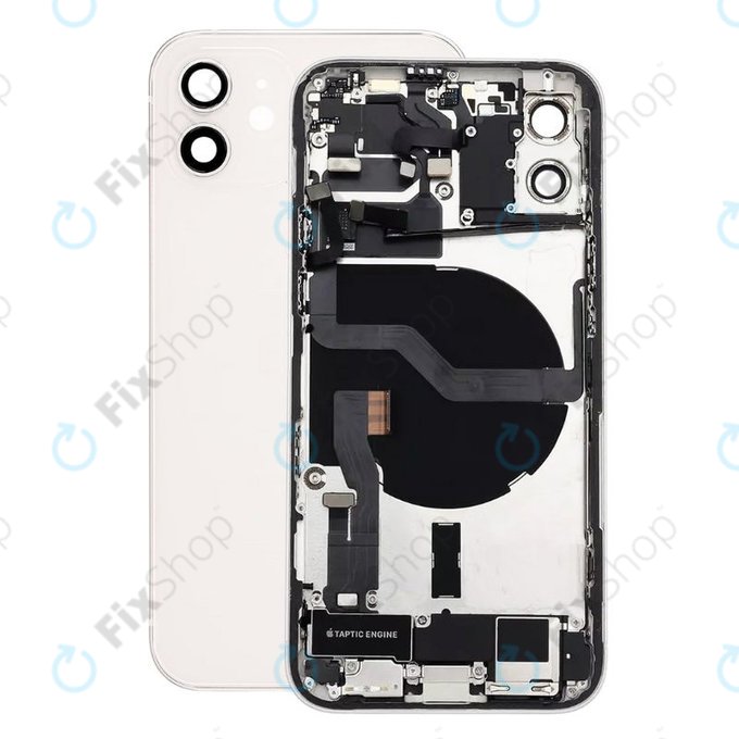 Tylna obudowa z malymi czesciami do iPhone 12, Biały, White