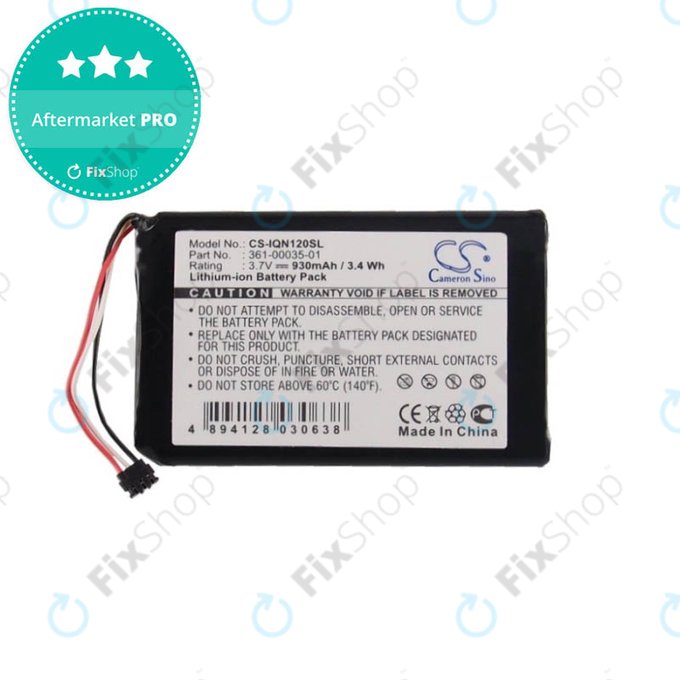 Bateria do Garmin Drive Assist 50, 50LMT, 51, 51LMT, Nuvi 1200, 1205, 1205W, 1250, 1255W, 1260, 1260W, 140T, 150T, 2595LM, 2595LMT, 361-00035-01, 930mAh, HQ