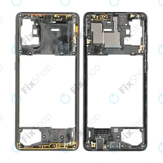 Ramka srodkowa do Samsung A71 A715F, GH98-44756A, Prism Crush Black, Genuine Service Pack