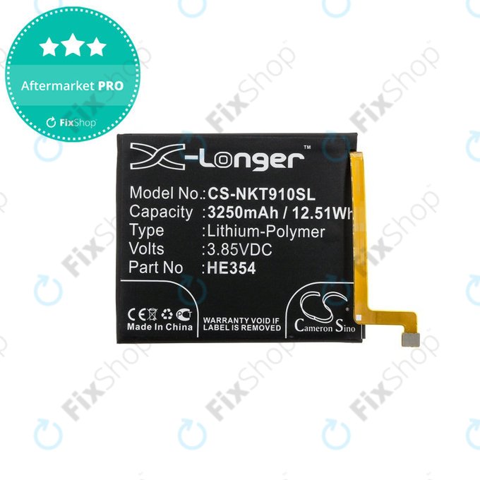 Bateria dla Nokia 9 PureView, 3250mAh, Li-Pol, 3.85 V, HE354, HQ