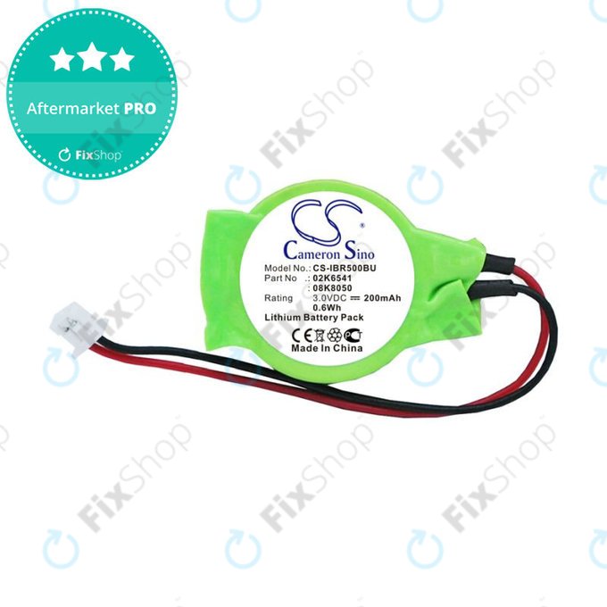 Bateria zapasowa do Lenovo Thinkpad, 200mAh, Lithium, 3V, 02K6541, HQ