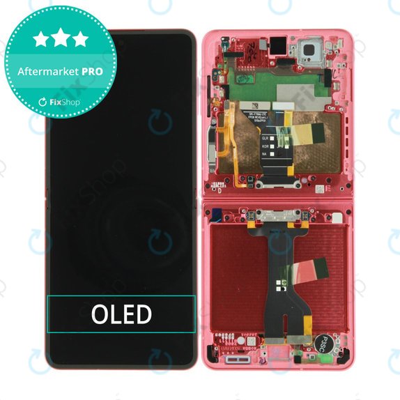 Wyświetlacz OLED dla Samsung Z Flip 7 F766B, Coralred, Ekran dotykowy z ramką