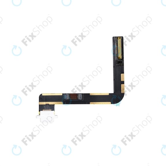 Złącze ładowania z taśmą flex do iPad, 7th Gen 2019, 8th Gen 2020, 9th Gen 2021, Bialy, White