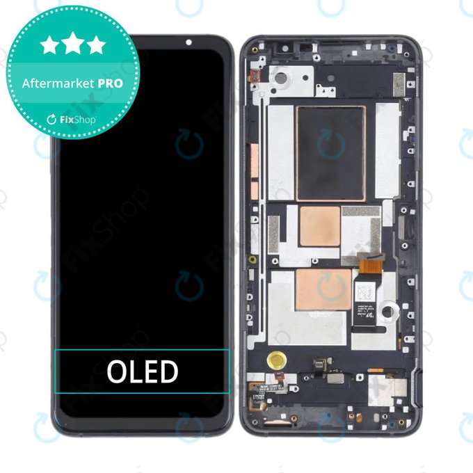 Wyświetlacz OLED do Asus ROG Phone 5 ZS673KS, Ekran dotykowy z ramką, Phantom Black