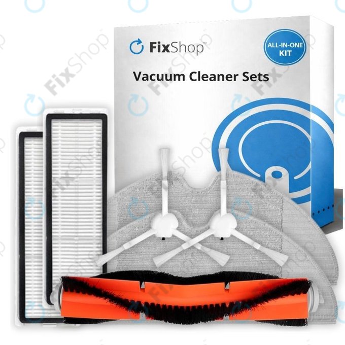 Zestaw części zamiennych do Xiaomi Mi Robot Vacuum Mop (Mijia 1C), 2 (Mijia 2C) 2 Pro+ (Mijia 1T) (1x Główna szczotka, 2x Filtr, 2x Szczotka boczna, 2x Ściereczka mopująca)
