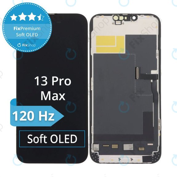 Wyświetlacz Soft OLED 120Hz dla iPhone 13 Pro Max, Ekran dotykowy z ramką, FixPremium