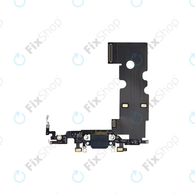 Złącze ładowania z taśmą flex do iPhone SE (3rd Gen 2022), Czarny, Black