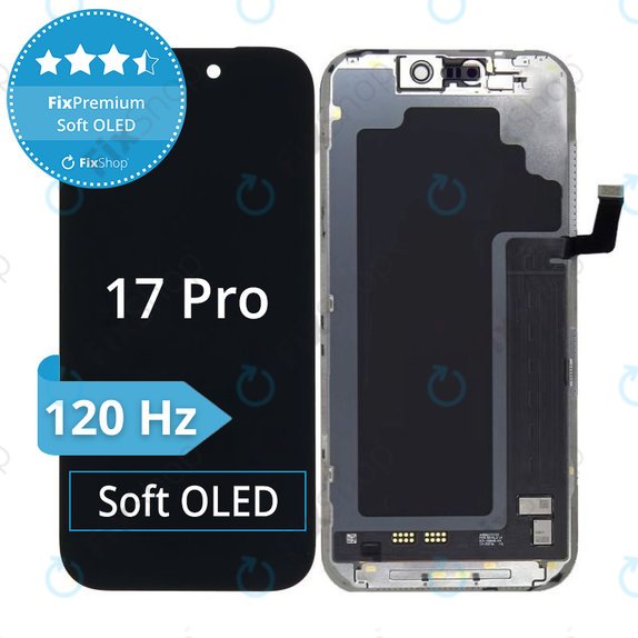 Wyświetlacz Soft OLED 120Hz dla iPhone 17 Pro, Ekran dotykowy z ramką, FixPremium
