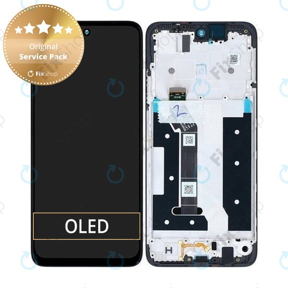 Wyświetlacz do Motorola Moto G35 5G, Ekran dotykowy z ramką, Czarny, Black, 5D68C28856, Genuine Service Pack
