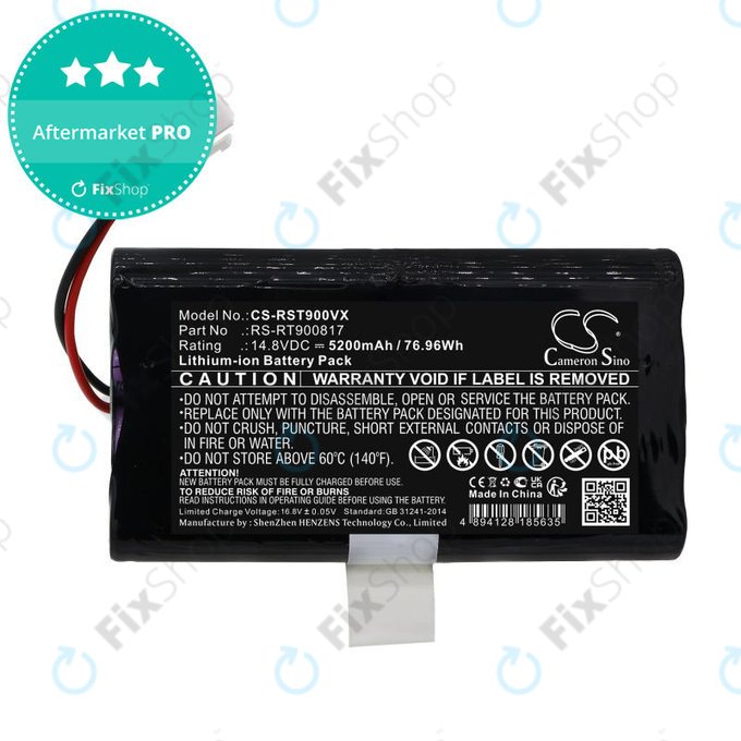 Bateria do Rowenta Smart Force RR8021WH, 5200mAh, Li-Ion, 14.8V, RS-RT900817, HQ