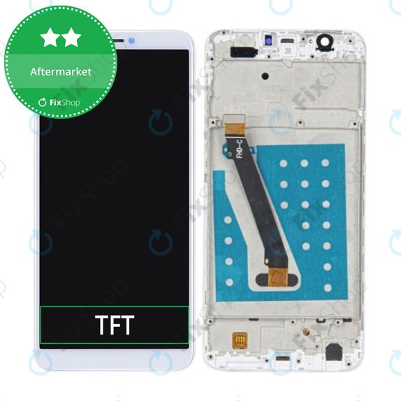 Wyświetlacz do Huawei P Smart, Ekran dotykowy z ramką, Biały, White, TFT