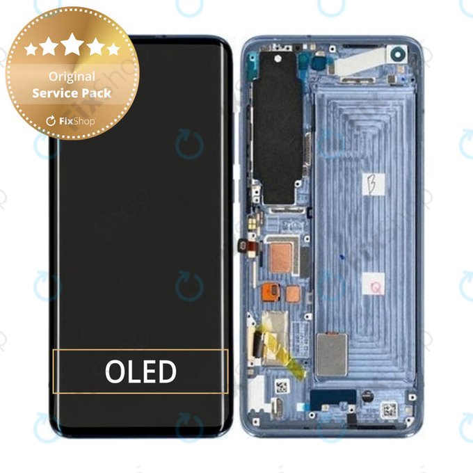 Wyświetlacz do Xiaomi Mi 10, Ekran dotykowy z ramką, 56000500J200, Twilight Grey, Genuine Service Pack