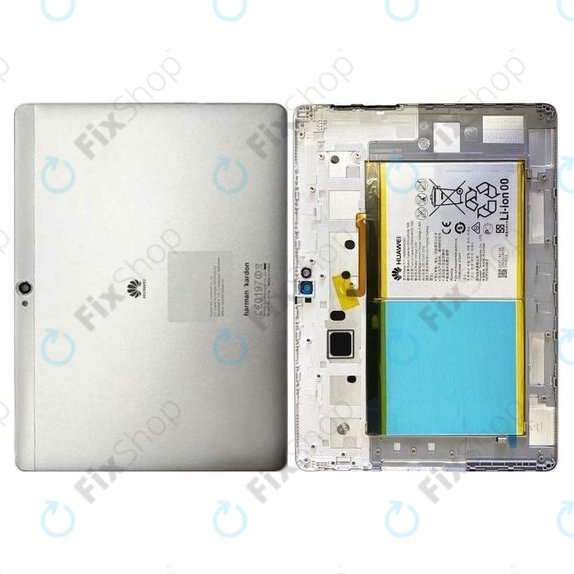 Tylna Obudowa Baterii z Baterią do Huawei MediaPad M2 10.0", Moonlight Silver, 02351PGS, 02351FMT, 02350NXP, 02351CWE, Genuine Service Pack