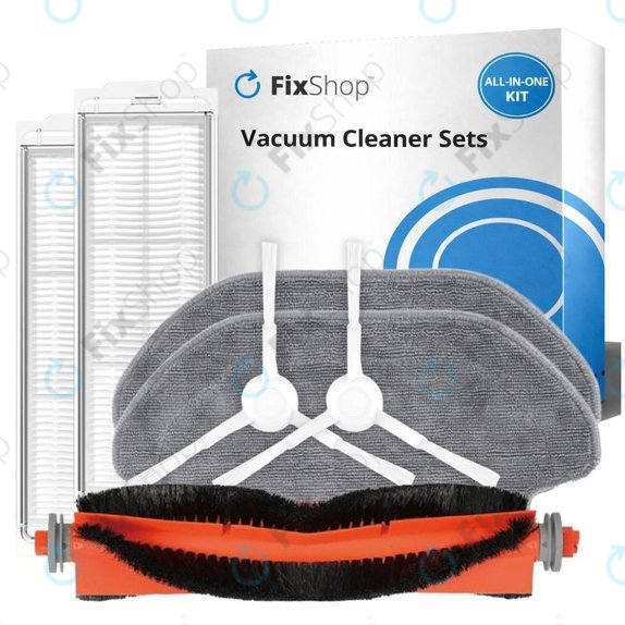Zestaw części zamiennych do Xiaomi Robot Vacuum S10, S10 EU, S12 (1x Szczotka główna, 2x Filtry, 2x Szczotki boczne, 2x Ściereczki mopujące)