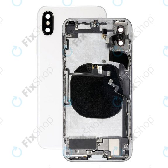 Tylna obudowa z malymi czesciami do iPhone X, Srebrny, Silver