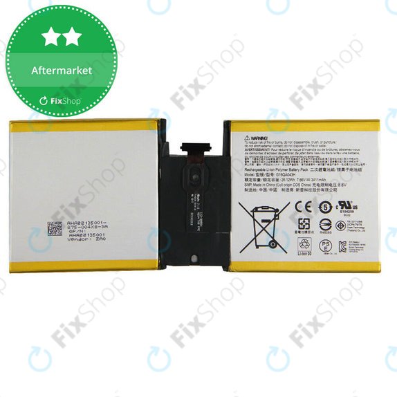 Bateria do Microsoft Surface Go, G16QA043H, 3411mAh