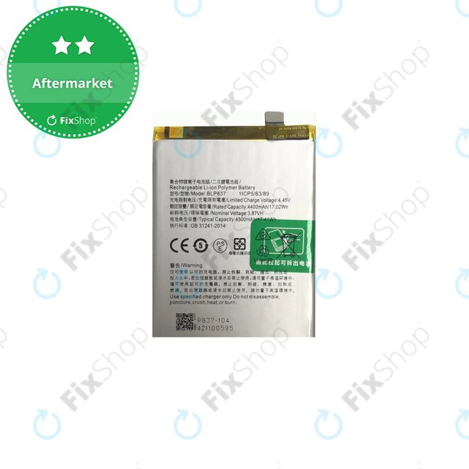 Bateria do Oppo Reno 8 Pro CPH2357, BLP837, 4500mAh