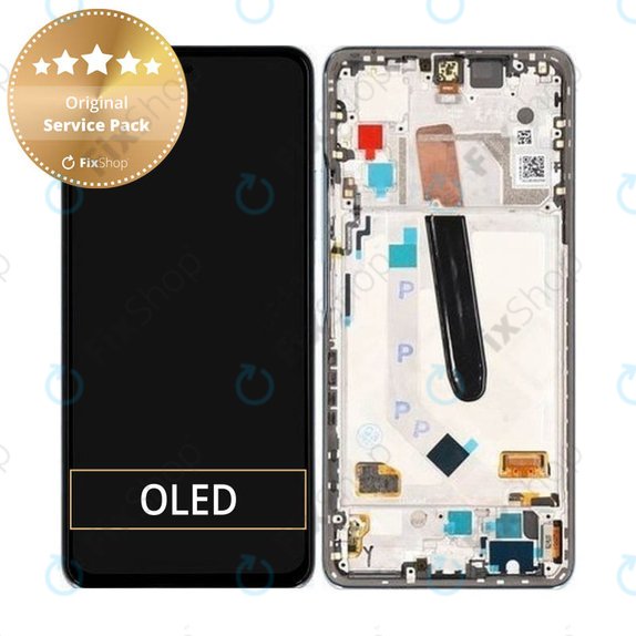 Wyświetlacz do Xiaomi Poco F3, Ekran dotykowy z ramką, 560004K11A00, Niebieski, Blue, Genuine Service Pack
