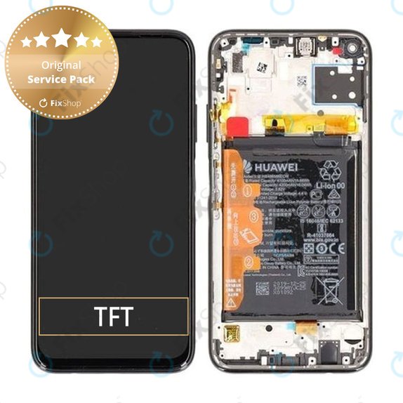 Wyświetlacz do Huawei P40 Lite, Ekran dotykowy z ramką i baterią, 02353KFV, Breathing Crystal, Genuine Service Pack