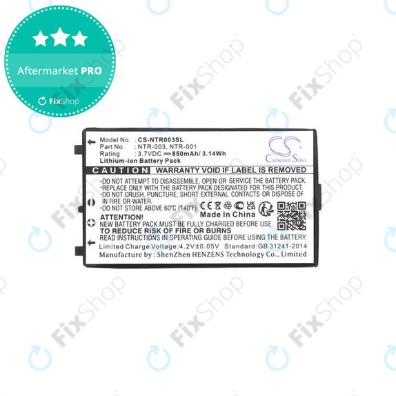 Bateria do Nintendo, 850mAh, Li-Ion, 3.7V, NTR-003, HQ