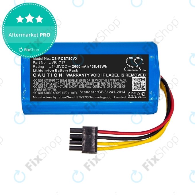 Bateria do Proscenic Cocoa Smart 780T, 790T, Summer P1s, P2s, VR1717, Li-Ion, 14,8V 2600mAh, HQ