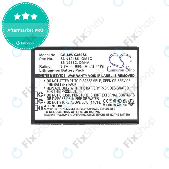 Bateria do Motorola Gleam +, 650mAh, Li-Ion, 3.7V, OM4A, OM4C, HQ