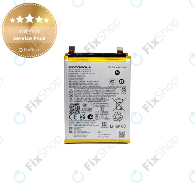 Bateria do Motorola Edge 50 Fusion, QC50, 5000mAh, SB18E08901, Genuine Service Pack