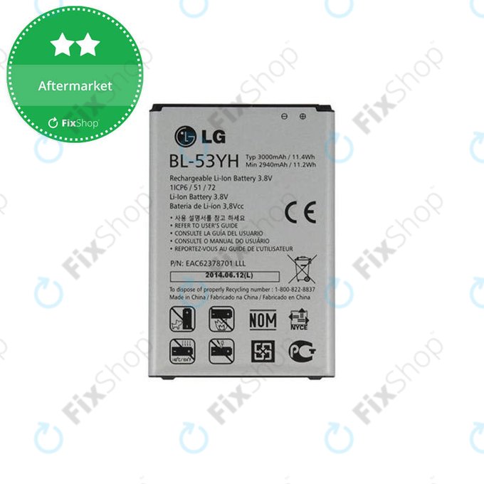 Bateria do LG G3 D855, BL-53YH, 3000mAh