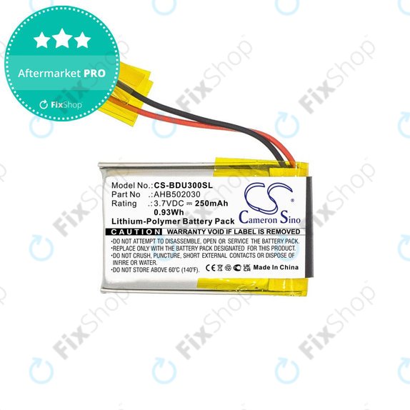 Bateria do Bosch Bdu3xx, Bosch Intuvia Display, 250mAh, Li-Pol, 3.7V, 502030, HQ
