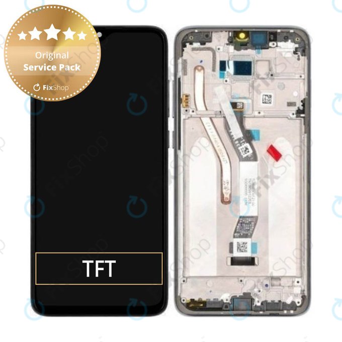 Wyświetlacz do Xiaomi Redmi Note 8 Pro, Ekran dotykowy z ramką, 56000500G700, 5601100040B6, Mineral Grey, Genuine Service Pack