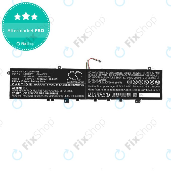 Bateria do Lenovo Yoga, 4300mAh, Li-Pol, 15.36V, L18D4PF1, HQ