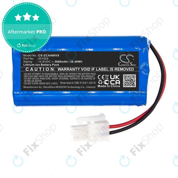 Bateria do Concept VR2000, Zaco A4s, A6, A8s, A9s, 2600mAh, Li-Ion, 14.8V, 501929, HQ
