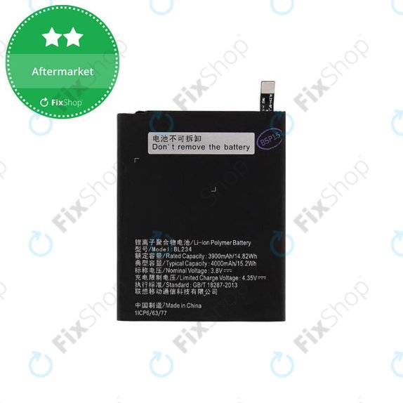 Bateria do Lenovo VIBE P1ma40 mini, A5000, P70, BL234, 4000mAh