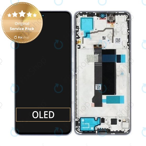 Wyświetlacz do Xiaomi Redmi Note 13 Pro 5G 2312DRA50C, Ekran dotykowy z ramką, Aurora Purple, 5600030N1600, Genuine Service Pack