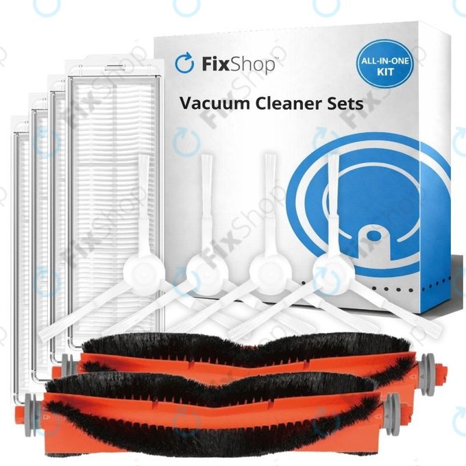 Zestaw części zamiennych do Xiaomi Robot Vacuum S10, S10 EU, S12 (2x Szczotki główne, 4x Filtry, 4x Szczotki boczne)