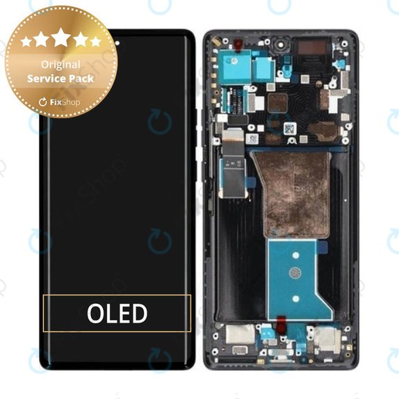 Wyświetlacz do Motorola Edge 40 Pro, Ekran dotykowy z ramką, 5D68C21986, Interstellar Black, Genuine Service Pack