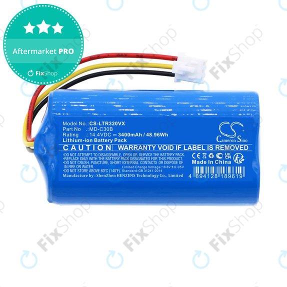 Bateria do Blaupunkt BlueBot XSMART, 3400mAh, Li-Ion, 14.4V, BPK-VCBB1XB, Xboost, D071-INR-CH-4S1P, HQ