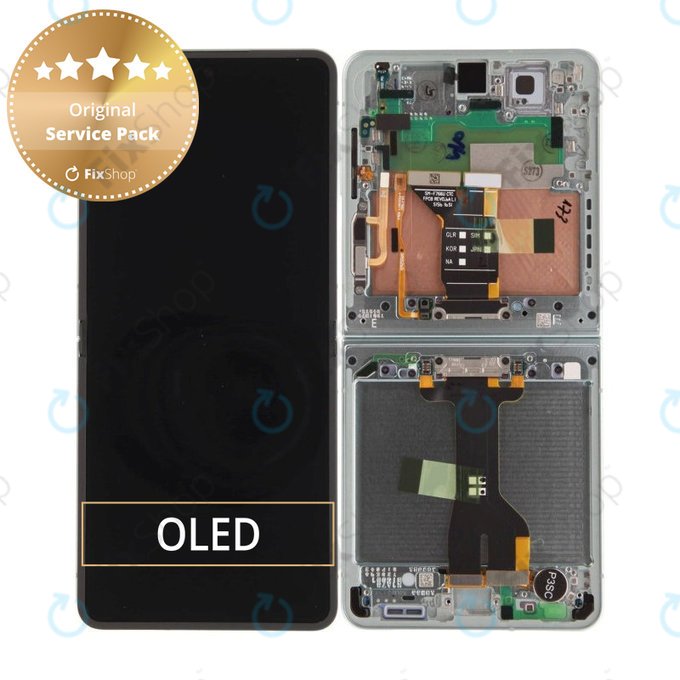 Wyświetlacz LCD + ekran dotykowy + ramka do Samsung Z Flip 7 F766B, Mint, GH82-37581E, Genuine Service Pack