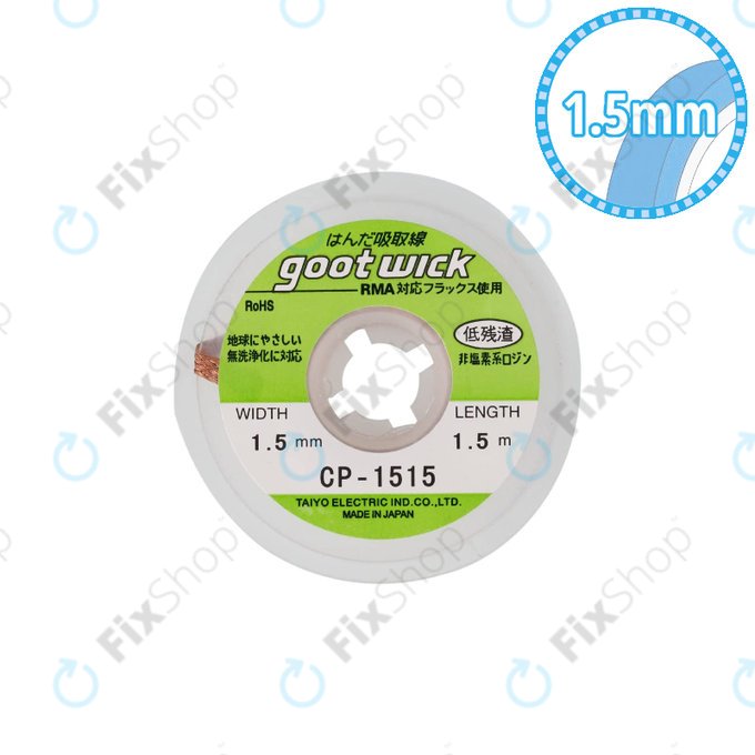 Konwencjonalna plecionka do rozlutowywania, 1.5mm, Goot CP-1515