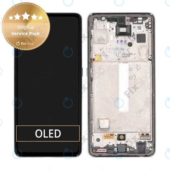 Wyświetlacz do Samsung A52s 5G A528B, Ekran dotykowy z ramką, GH82-26861A, GH82-26863A, GH82-26910A, GH82-26909A, Awesome Black, Genuine Service Pack