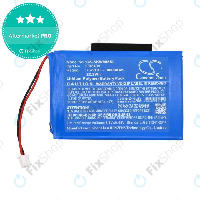 Bateria do Satlink WS-6902, WS-6905, 3000mAh, Li-Pol, 7.4V, F03409, HQ