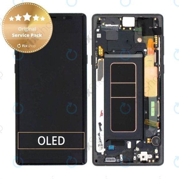 Wyświetlacz do Samsung Note 9 N960U, Ekran dotykowy z ramką, GH97-22269A, GH97-23737A, GH97-22270A, Midnight Black, Genuine Service Pack