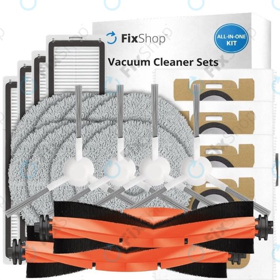 Zestaw części zamiennych do Xiaomi Robot Vacuum X10 (2x Szczotki główne, 4x Filtry, 4x Szczotki boczne, 4x Ściereczki mopujące, 4x Worki na kurz)
