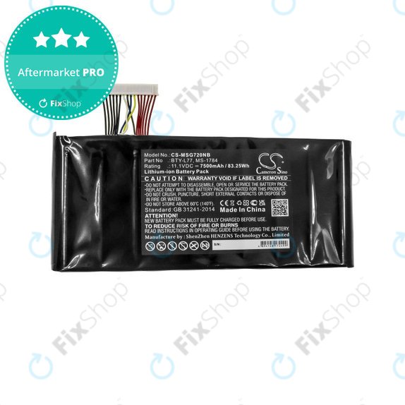 Bateria do MSI GT72, MSI WT72, 7500mAh, Li-Ion, 11.1V, BTY-L77, HQ